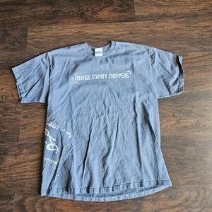 Vintage Orange County Choppers T-Shirt  Gray Short Sleeve Paint Spatter